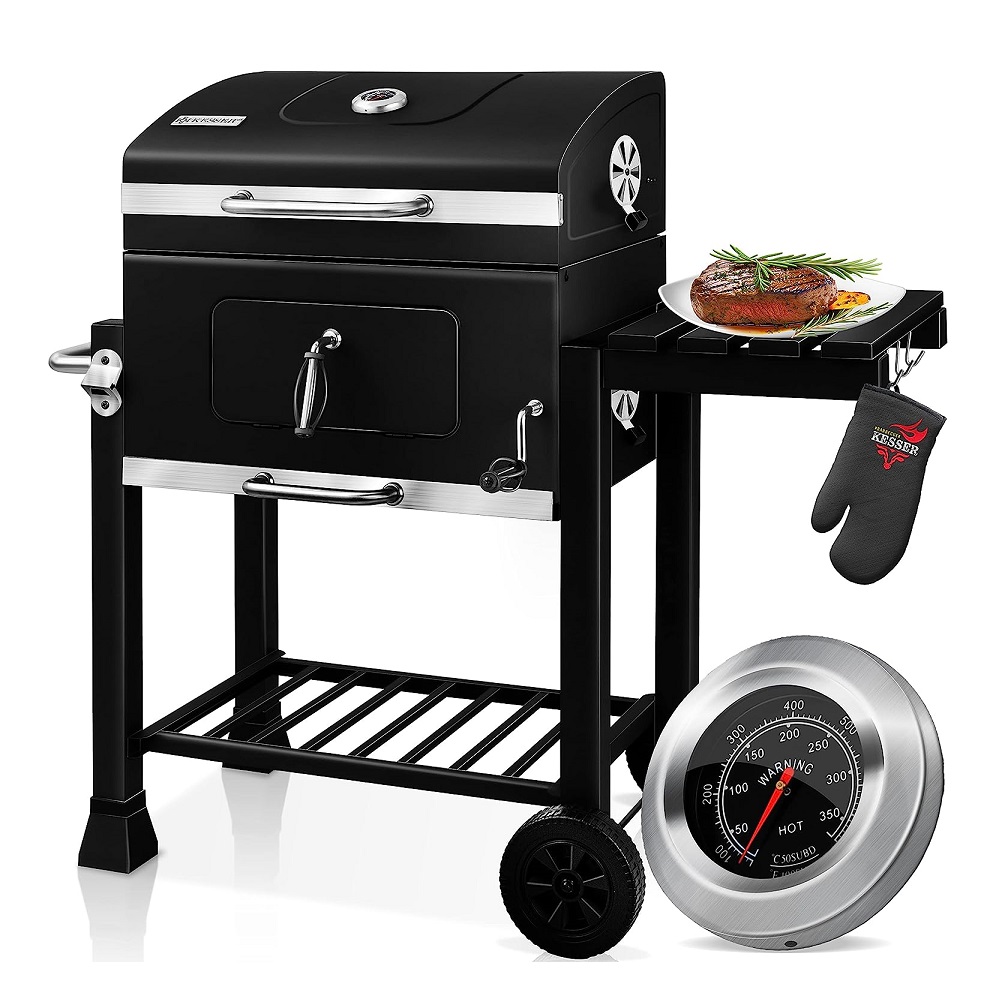 Chariot à barbecue à charbon de marque KESSER Noir